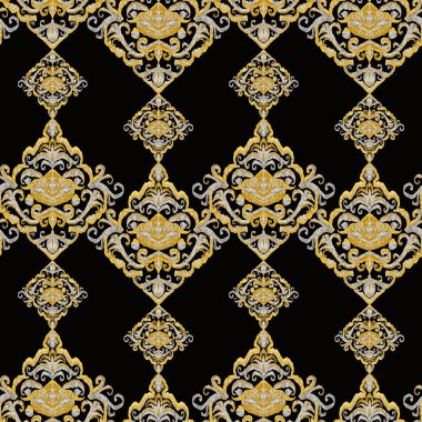 Renkli örgü desenli, klasik tarzda. Zarif bir etnik köken. El çizimi doğu sanatı. Kusursuz geometrik bağ dokusu.