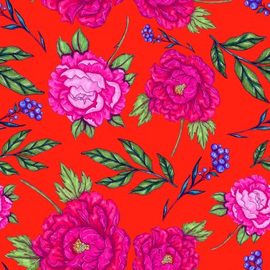 Çiçek buketli suluboya desenli. Klasik botanik çizimi. Her türlü tasarım için zarif bir dekorasyon. Renkli ve soyut çiçekli moda baskısı. Suluboya dokusu.