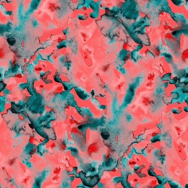 Suluboya, soyut, kusursuz desen. Parlak el yapımı elementlerle yaratıcı doku. Soyut renkli yazdırma.