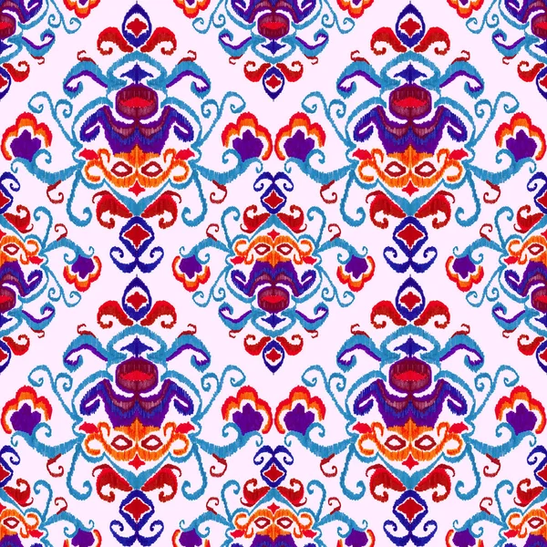 Patrón Ikat Colorido Estilo Vintage Fondo Étnico Elegante Arte Oriental —  Fotos de Stock