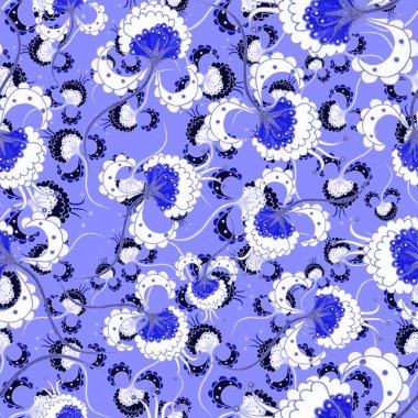 Suluboya desensiz, folky çiçekli ve yapraklı, etnik tarzda. Çiçek süsleme. Geleneksel şal deseni. Tekstil tasarım dokusu. Kabilesel etnik klasik dikişsiz model..