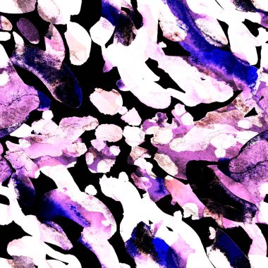 Suluboya, soyut, kusursuz desen. Parlak el yapımı elementlerle yaratıcı doku. Soyut renkli yazdırma.