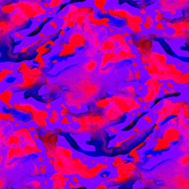 Suluboya, soyut, kusursuz desen. Parlak el yapımı elementlerle yaratıcı doku. Soyut renkli yazdırma.