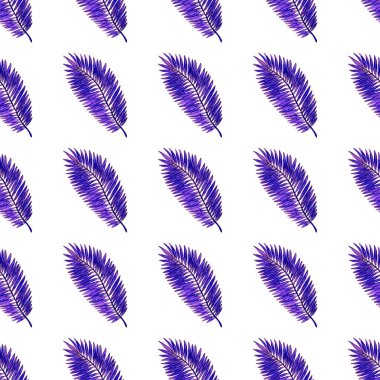 Tropikal yapraklarla suluboya kusursuz desen. Elle çizilmiş egzotik bitkilerle çok güzel bir iz. Mayo botanik tasarımı.