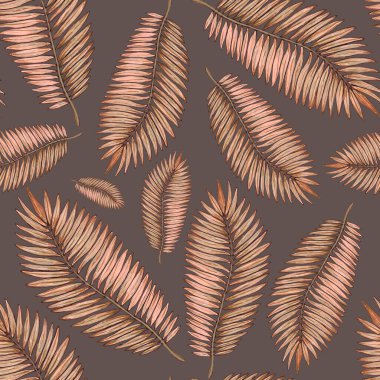 Tropikal yapraklarla suluboya kusursuz desen. Elle çizilmiş egzotik bitkilerle çok güzel bir iz. Mayo botanik tasarımı.