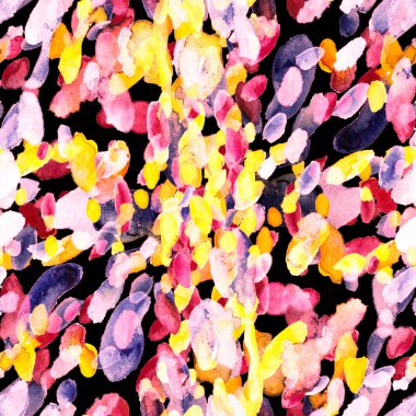 Suluboya, soyut, kusursuz desen. Parlak el yapımı elementlerle yaratıcı doku. Soyut renkli yazdırma.