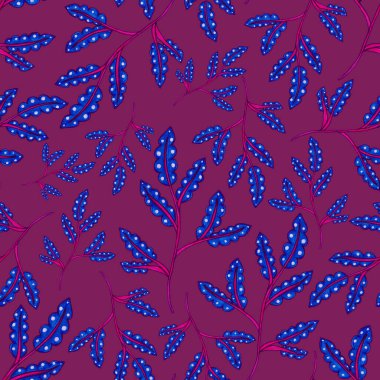 Suluboya desensiz, folky çiçekli ve yapraklı, etnik tarzda. Çiçek süsleme. Geleneksel şal deseni. Tekstil tasarım dokusu. Kabilesel etnik klasik dikişsiz model..