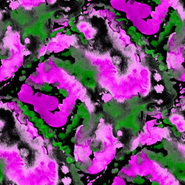 Suluboya, soyut, kusursuz desen. Parlak el yapımı elementlerle yaratıcı doku. Soyut renkli yazdırma.