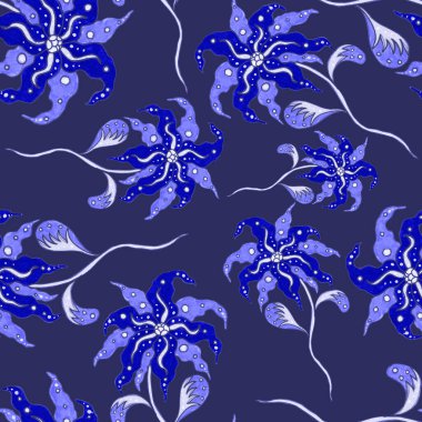 Suluboya desensiz, folky çiçekli ve yapraklı, etnik tarzda. Çiçek süsleme. Geleneksel şal deseni. Tekstil tasarım dokusu. Kabilesel etnik klasik dikişsiz model..