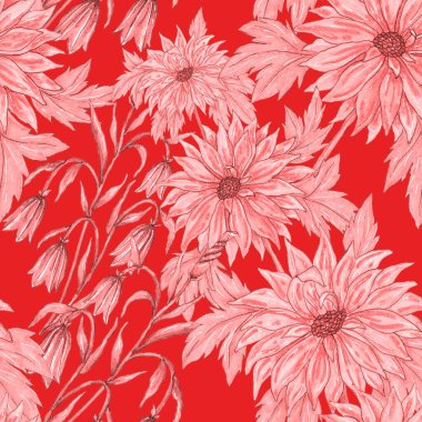 Çiçek buketli suluboya desenli. Klasik botanik çizimi. Her türlü tasarım için zarif bir dekorasyon. Renkli ve soyut çiçekli moda baskısı. Suluboya dokusu.