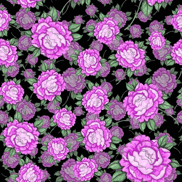 꽃다발 물감없는 색깔의 꽃다발 식물학의 봅시다 종류의 디자인에 장식이죠 화려하고 — 스톡 사진
