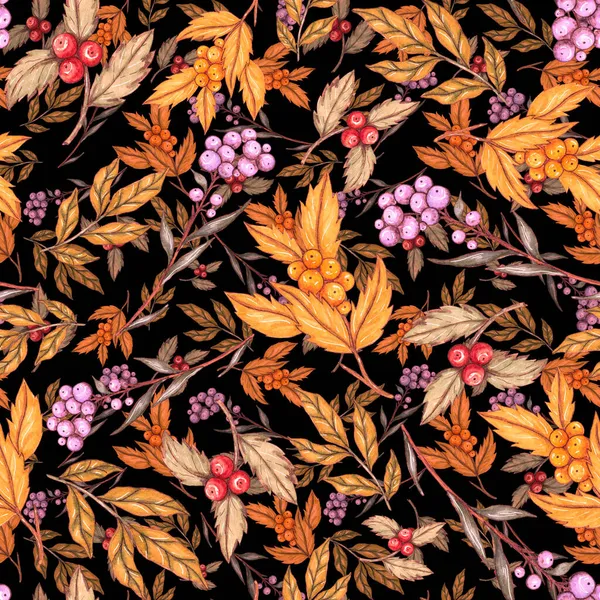 Akvarell Zökkenőmentes Minta Virágcsokrokkal Vintage Botanikai Illusztráció Elegáns Dekoráció Bármilyen — Stock Fotó