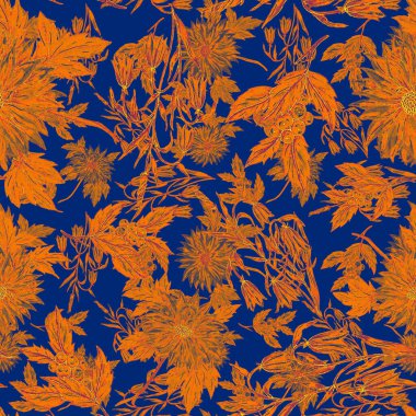 Çiçek buketli suluboya desenli. Klasik botanik çizimi. Her türlü tasarım için zarif bir dekorasyon. Renkli ve soyut çiçekli moda baskısı. Suluboya dokusu.