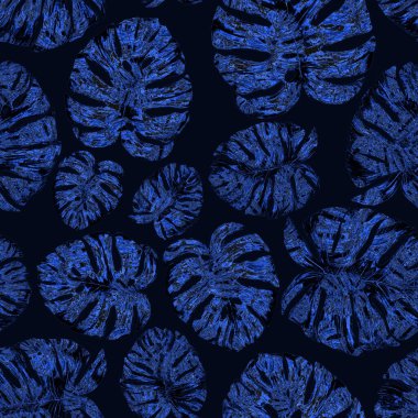 Tropikal yapraklarla suluboya kusursuz desen. Elle çizilmiş egzotik bitkilerle çok güzel bir iz. Mayo botanik tasarımı.