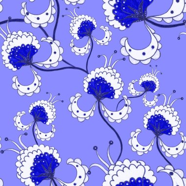 Suluboya desensiz, folky çiçekli ve yapraklı, etnik tarzda. Çiçek süsleme. Geleneksel şal deseni. Tekstil tasarım dokusu. Kabilesel etnik klasik dikişsiz model..