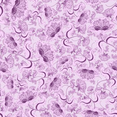 Suluboya desensiz, folky çiçekli ve yapraklı, etnik tarzda. Çiçek süsleme. Geleneksel şal deseni. Tekstil tasarım dokusu. Kabilesel etnik klasik dikişsiz model..