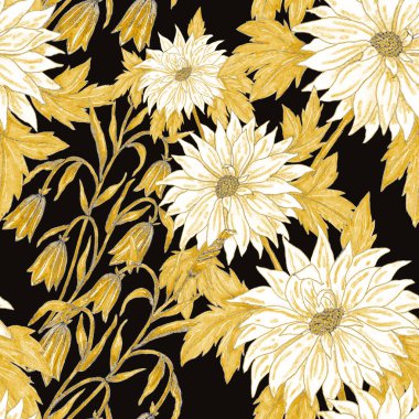 Çiçek buketli suluboya desenli. Klasik botanik çizimi. Her türlü tasarım için zarif bir dekorasyon. Renkli ve soyut çiçekli moda baskısı. Suluboya dokusu.