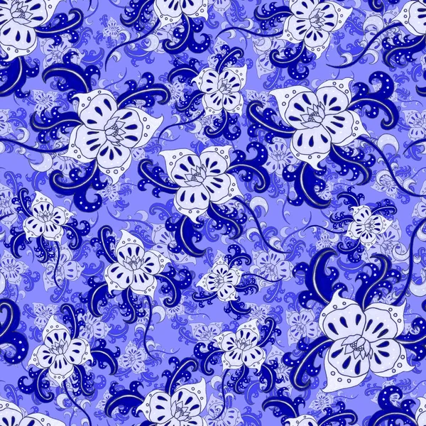 Suluboya desensiz, folky çiçekli ve yapraklı, etnik tarzda. Çiçek süsleme. Geleneksel şal deseni. Tekstil tasarım dokusu. Kabilesel etnik klasik dikişsiz model..