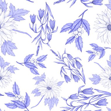 Çiçek buketli suluboya desenli. Klasik botanik çizimi. Her türlü tasarım için zarif bir dekorasyon. Renkli ve soyut çiçekli moda baskısı. Suluboya dokusu.