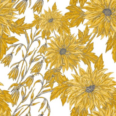 Çiçek buketli suluboya desenli. Klasik botanik çizimi. Her türlü tasarım için zarif bir dekorasyon. Renkli ve soyut çiçekli moda baskısı. Suluboya dokusu.