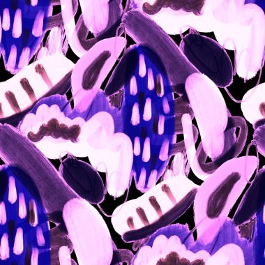 Suluboya, soyut, kusursuz desen. Parlak el yapımı elementlerle yaratıcı doku. Soyut renkli yazdırma.