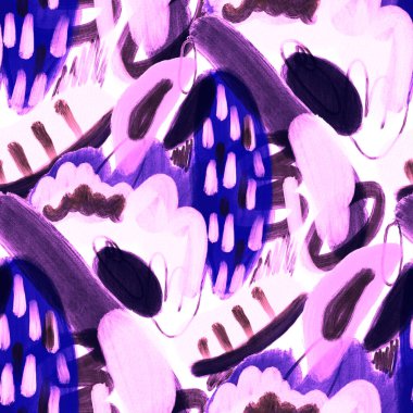 Suluboya, soyut, kusursuz desen. Parlak el yapımı elementlerle yaratıcı doku. Soyut renkli yazdırma.