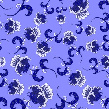 Suluboya desensiz, folky çiçekli ve yapraklı, etnik tarzda. Çiçek süsleme. Geleneksel şal deseni. Tekstil tasarım dokusu. Kabilesel etnik klasik dikişsiz model..