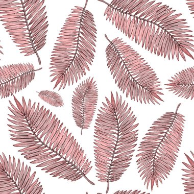 Tropikal yapraklarla suluboya kusursuz desen. Elle çizilmiş egzotik bitkilerle çok güzel bir iz. Mayo botanik tasarımı.