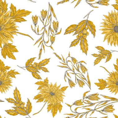 Çiçek buketli suluboya desenli. Klasik botanik çizimi. Her türlü tasarım için zarif bir dekorasyon. Renkli ve soyut çiçekli moda baskısı. Suluboya dokusu.