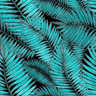 Tropikal yapraklarla suluboya kusursuz desen. Elle çizilmiş egzotik bitkilerle çok güzel bir iz. Mayo botanik tasarımı.