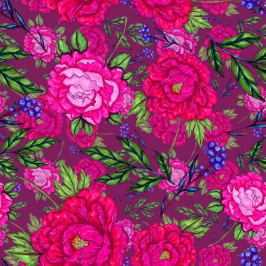 Çiçek buketli suluboya desenli. Klasik botanik çizimi. Her türlü tasarım için zarif bir dekorasyon. Renkli ve soyut çiçekli moda baskısı. Suluboya dokusu.