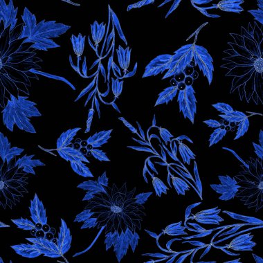 Çiçek buketli suluboya desenli. Klasik botanik çizimi. Her türlü tasarım için zarif bir dekorasyon. Renkli ve soyut çiçekli moda baskısı. Suluboya dokusu.