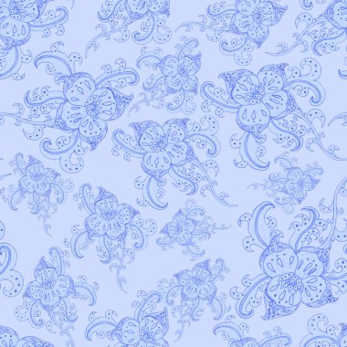 Suluboya desensiz, folky çiçekli ve yapraklı, etnik tarzda. Çiçek süsleme. Geleneksel şal deseni. Tekstil tasarım dokusu. Kabilesel etnik klasik dikişsiz model..