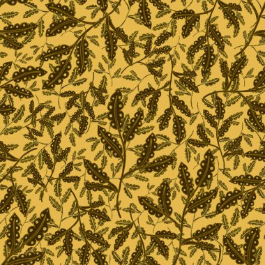 Suluboya desensiz, folky çiçekli ve yapraklı, etnik tarzda. Çiçek süsleme. Geleneksel şal deseni. Tekstil tasarım dokusu. Kabilesel etnik klasik dikişsiz model..