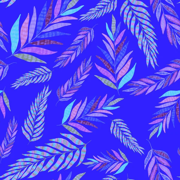 Modern Abstract Seamless Pattern Creative Colorful Tropical Leaves Retro Bright — Stock Photo, Image
