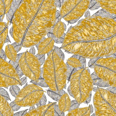 Tropikal yapraklarla suluboya kusursuz desen. Elle çizilmiş egzotik bitkilerle çok güzel bir iz. Mayo botanik tasarımı.