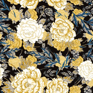 Çiçek buketli suluboya desenli. Klasik botanik çizimi. Her türlü tasarım için zarif bir dekorasyon. Renkli ve soyut çiçekli moda baskısı. Suluboya dokusu.