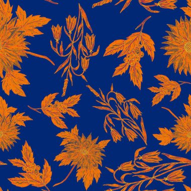 Çiçek buketli suluboya desenli. Klasik botanik çizimi. Her türlü tasarım için zarif bir dekorasyon. Renkli ve soyut çiçekli moda baskısı. Suluboya dokusu.