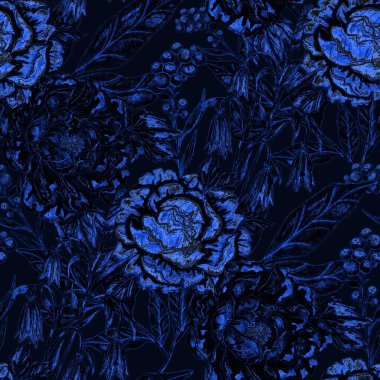 Çiçek buketli suluboya desenli. Klasik botanik çizimi. Her türlü tasarım için zarif bir dekorasyon. Renkli ve soyut çiçekli moda baskısı. Suluboya dokusu.