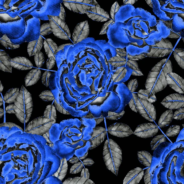 Aquarelle Motif Sans Couture Avec Des Roses — Photo