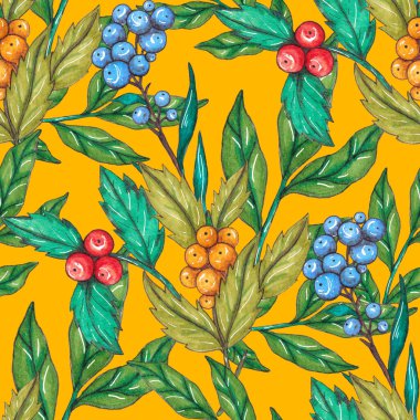 Çiçek buketli suluboya desenli. Klasik botanik çizimi. Her türlü tasarım için zarif bir dekorasyon. Renkli ve soyut çiçekli moda baskısı. Suluboya dokusu.