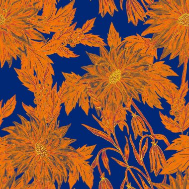 Çiçek buketli suluboya desenli. Klasik botanik çizimi. Her türlü tasarım için zarif bir dekorasyon. Renkli ve soyut çiçekli moda baskısı. Suluboya dokusu.