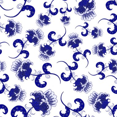 Suluboya desensiz, folky çiçekli ve yapraklı, etnik tarzda. Çiçek süsleme. Geleneksel şal deseni. Tekstil tasarım dokusu. Kabilesel etnik klasik dikişsiz model..