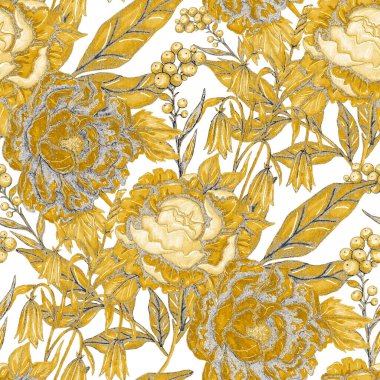 Çiçek buketli suluboya desenli. Klasik botanik çizimi. Her türlü tasarım için zarif bir dekorasyon. Renkli ve soyut çiçekli moda baskısı. Suluboya dokusu.