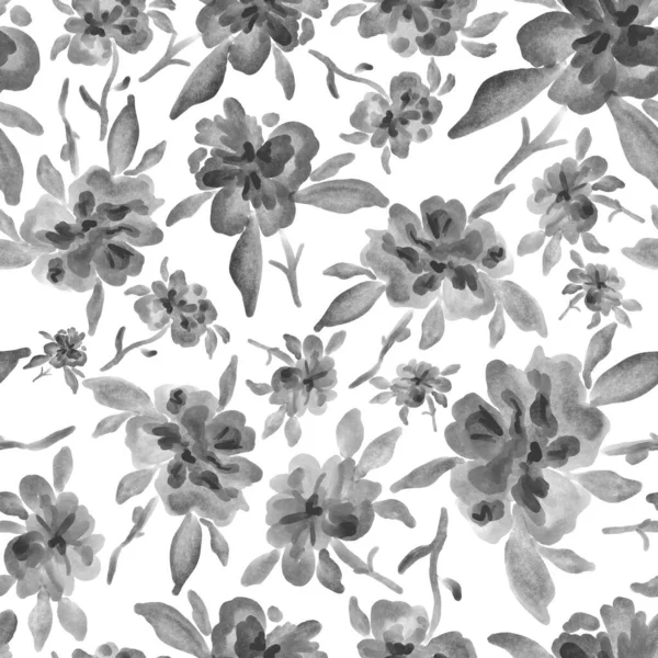 Aquarelle Motif Sans Couture Avec Bouquets Floraux Printemps Illustration Botanique — Photo