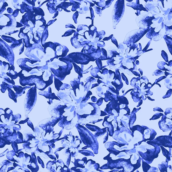 Акварель Бесшовный Узор Весенними Цветочными Букетами Винтажная Ботаническая Иллюстрация Элегантное — стоковое фото
