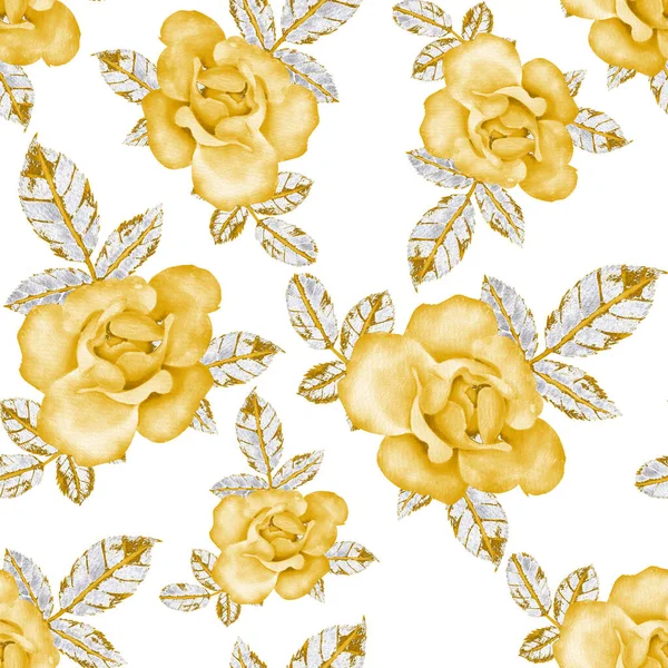 Sulu Boya Dikişsiz desen Güllü