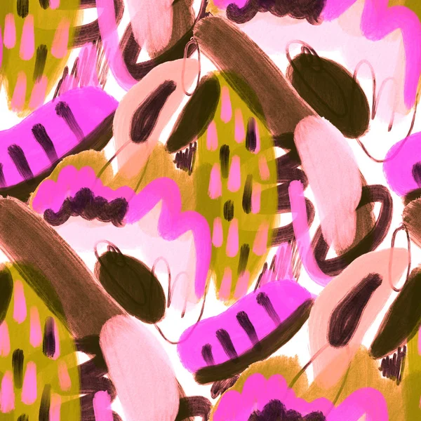 Suluboya, soyut, kusursuz desen. Parlak el yapımı elementlerle yaratıcı doku. Soyut renkli yazdırma.