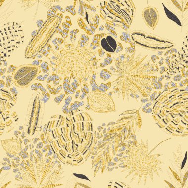 Yaratıcı renkli tropikal yaprakları ve leopar benekleri olan modern soyut ve pürüzsüz desen. Geçmişe dönük parlak yaz geçmişi. Orman yaprakları çizimi. Mayo botanik tasarımı. Antika egzotik baskı.