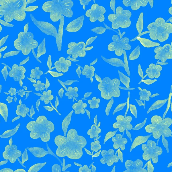 Padrão Sem Costura Aquarela Com Buquês Florais Primavera Ilustração Botânica — Fotografia de Stock